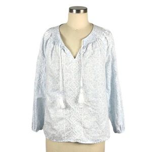 Joie Embroidered Tassel Top